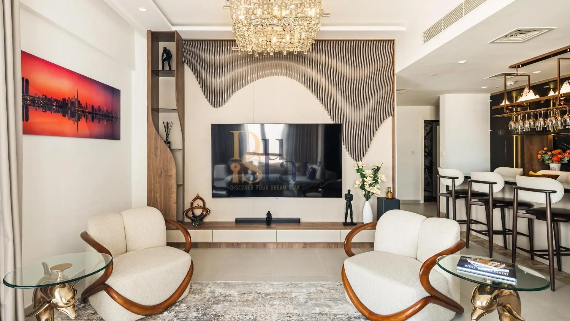 Skyline Vista 3-Bedroom Haven With Lagoon Retreat Dubaï Appartement